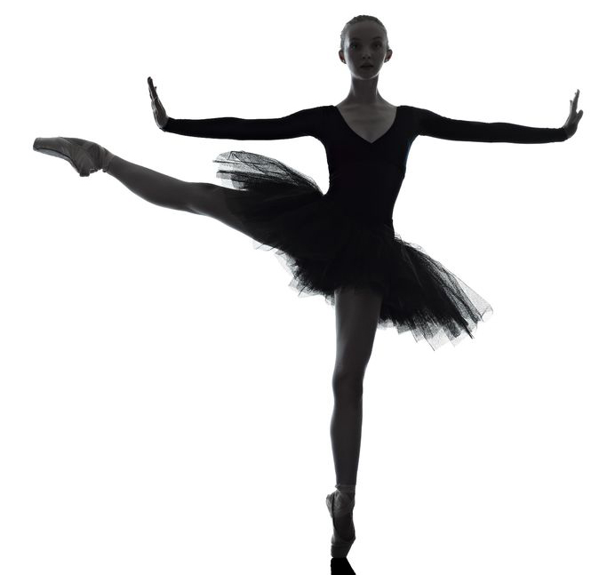 Sillouhette of young ballerina